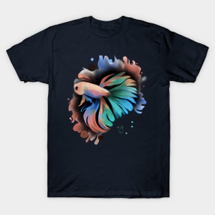 Betta Fish Watercolor Painting T-Shirt